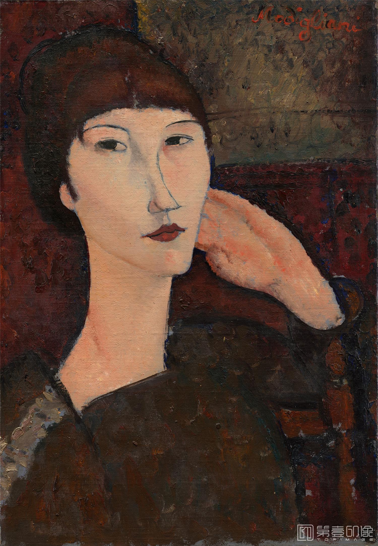 油画-Woman with Bangs